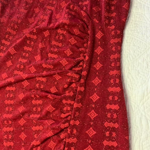 Lycra Red Dress, Size Large. - Picture 3 of 9